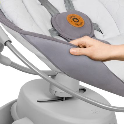 Lionelo - дитяча гойдалка з мелодією MELL Grey Stone 4xAA + пульт дистанційного керування