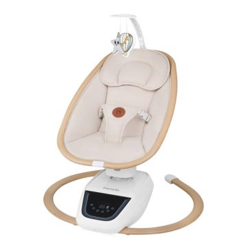 Lionelo - Дитяча гойдалка з мелодією OLIVIA Beige Natural + дистанційне керування