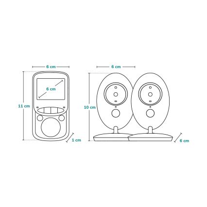 Lionelo - Дитяча відеоняня з монітором BABYLINE 5.1 230V 1000 mAh