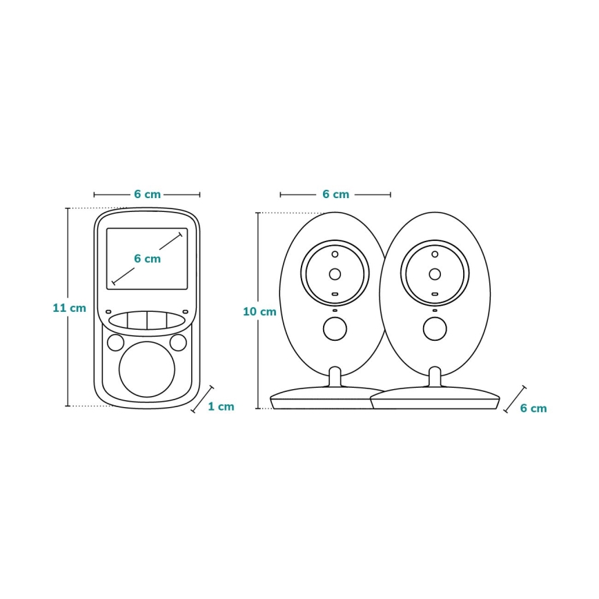Lionelo - Дитяча відеоняня з монітором BABYLINE 5.1 230V 1000 mAh