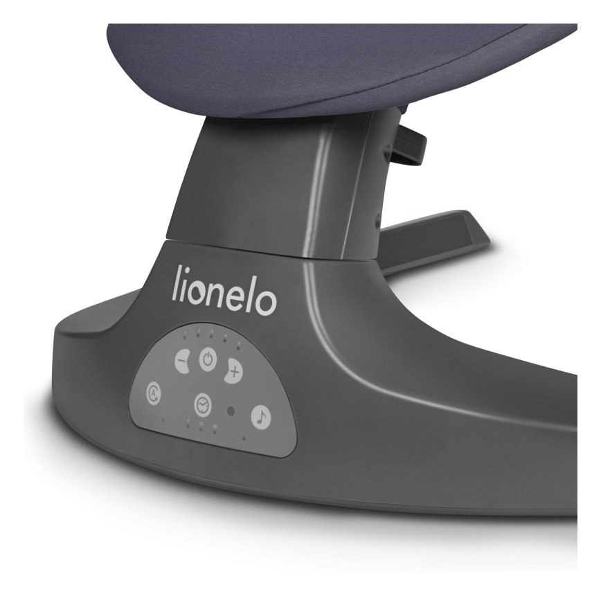 Lionelo - Дитяче гойдалко з мелодією RALF 4xAA сіро‑білий + з пультом дистанційного керування