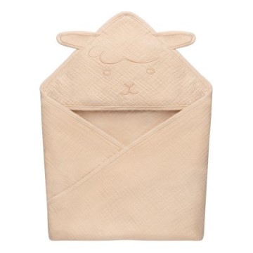 Lionelo - Дитяче рушник з капюшоном MUSLIN HOODED TOWEL Бежевий Капучино
