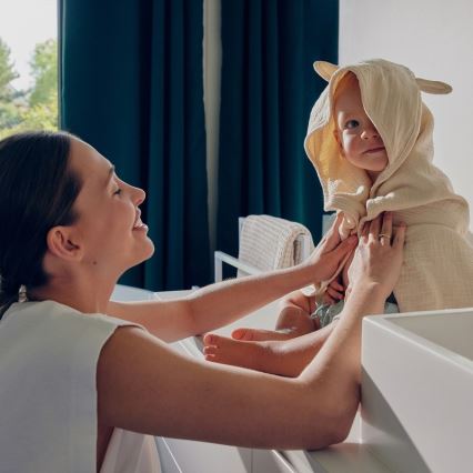 Lionelo - Дитяче рушник з капюшоном MUSLIN HOODED TOWEL Бежевий Капучино