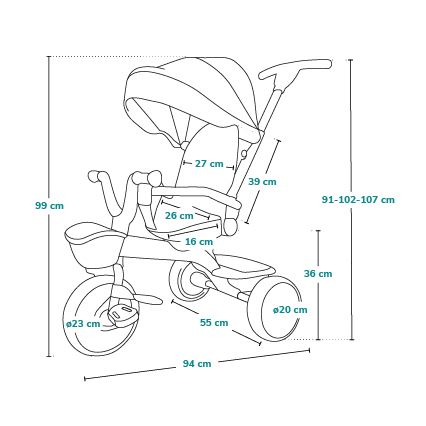 Lionelo - Дитячий триколісний велосипед HAARI рожевий/сірий