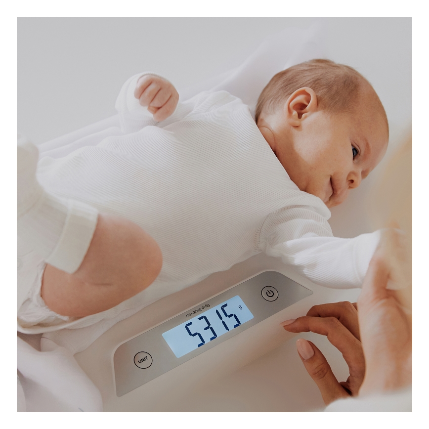 Lionelo - Дитячі ваги для немовлят BABYBALANCE 3xAAA