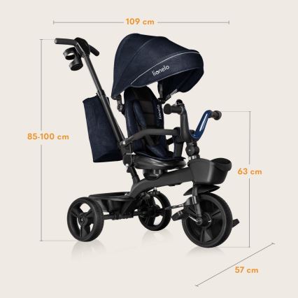 Lionelo - Дитячий триколісний велосипед KORI Blue Navy