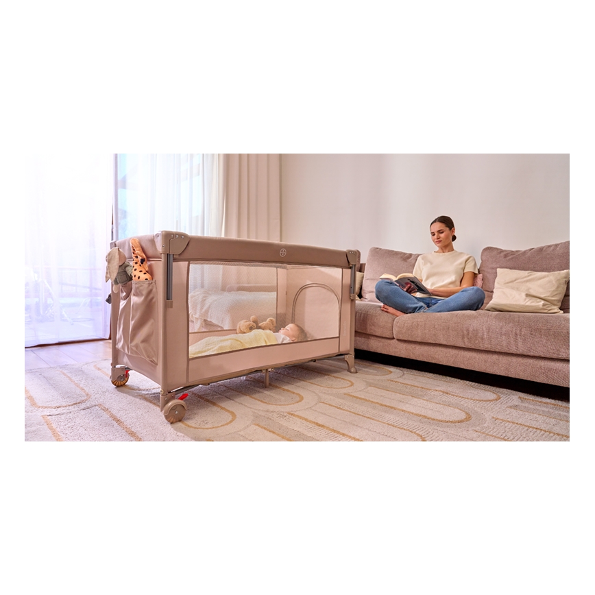 Lionelo - Дорожная кроватка 3 в 1 ELLEN песочно-бежевый