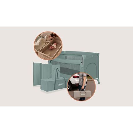 Lionelo - дорожная кроватка 3 в 1 ELLEN, шалфейный
