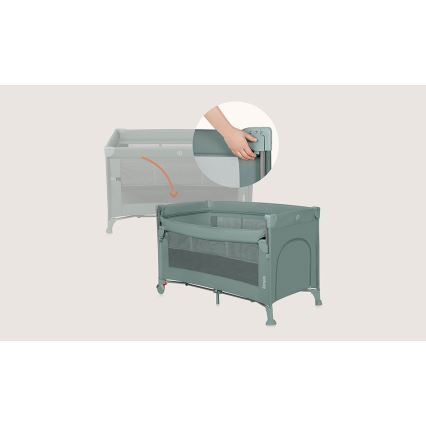 Lionelo - дорожная кроватка 3 в 1 ELLEN, шалфейный