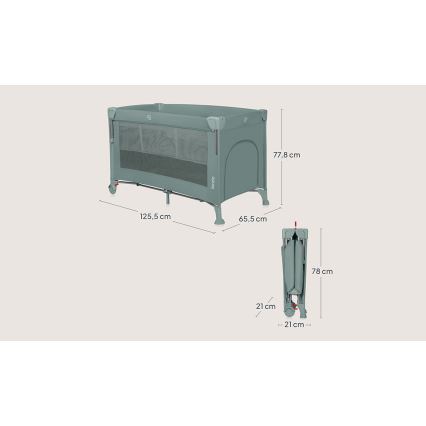 Lionelo - дорожная кроватка 3 в 1 ELLEN, шалфейный