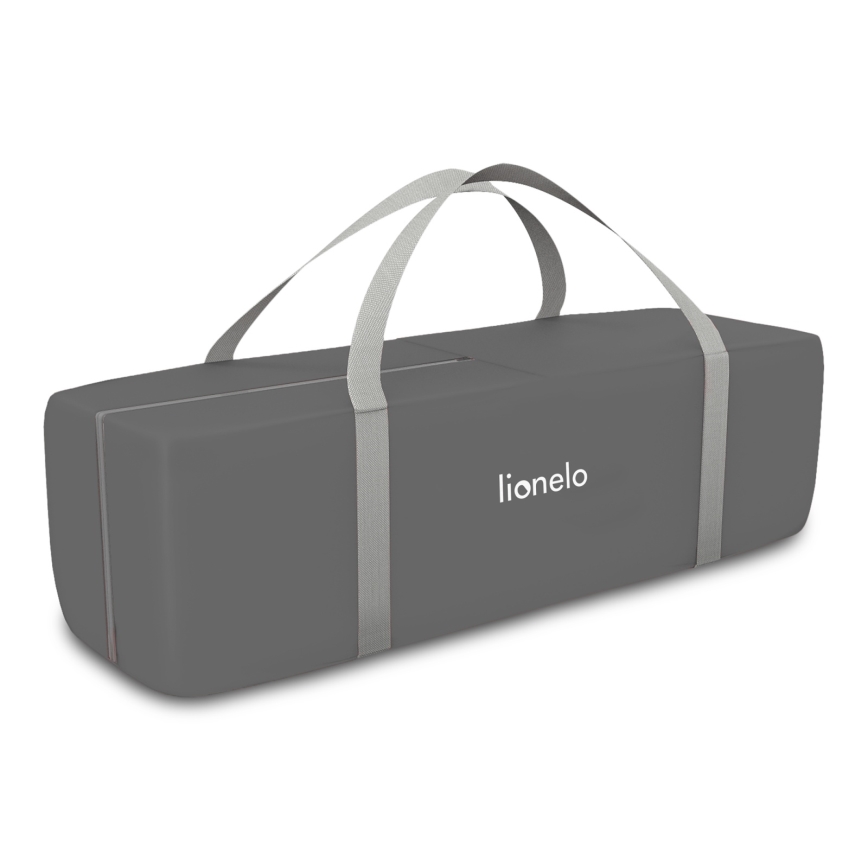 Lionelo - дорожная кроватка FLOWER, серый в скандинавском стиле