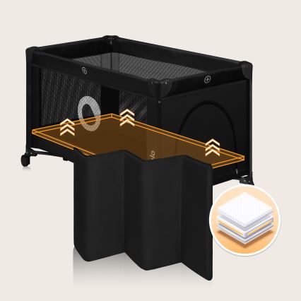 Lionelo - Дорожная кроватка STEFI Black Carbon