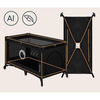 Lionelo - Дорожная кроватка STEFI Black Carbon