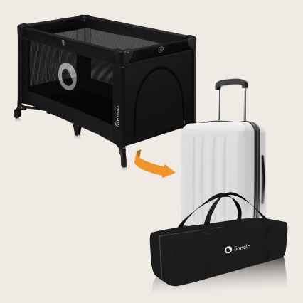 Lionelo - Дорожная кроватка STEFI Black Carbon