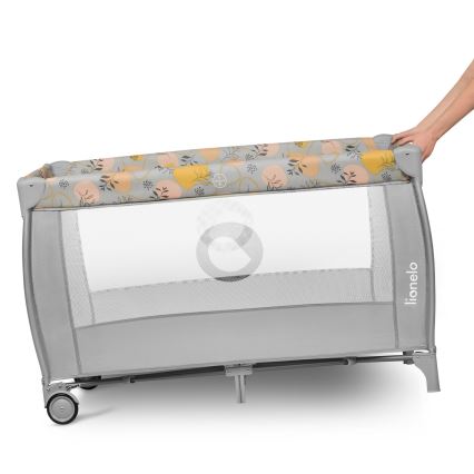 Lionelo - дорожная кроватка STEFI PLUS, розово-жёлтая