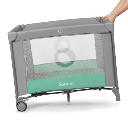 Lionelo - Игровая кроватка MILLE Серый-Зеленый