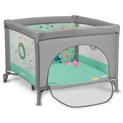 Lionelo - Игровая кроватка MILLE Серый-Зеленый