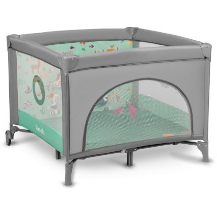 Lionelo - Игровая кроватка MILLE Серый-Зеленый