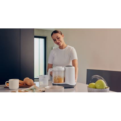 Lionelo - Пароварка 5в1 BABYMENU 110W/230V білий/сірий