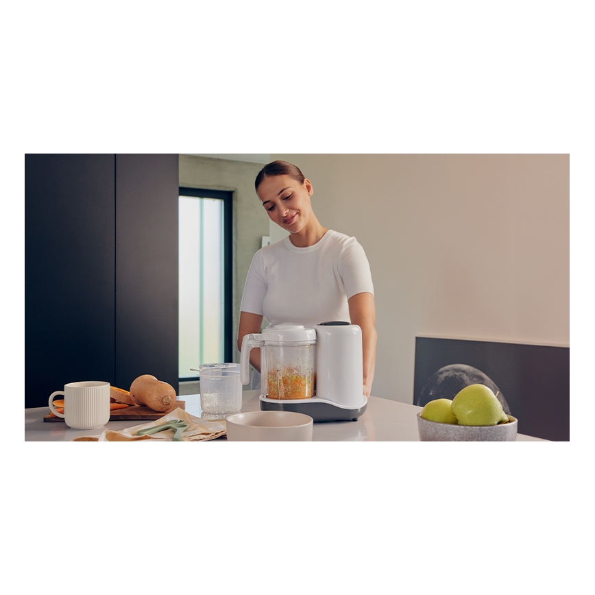 Lionelo - Пароварка 5в1 BABYMENU 110W/230V білий/сірий