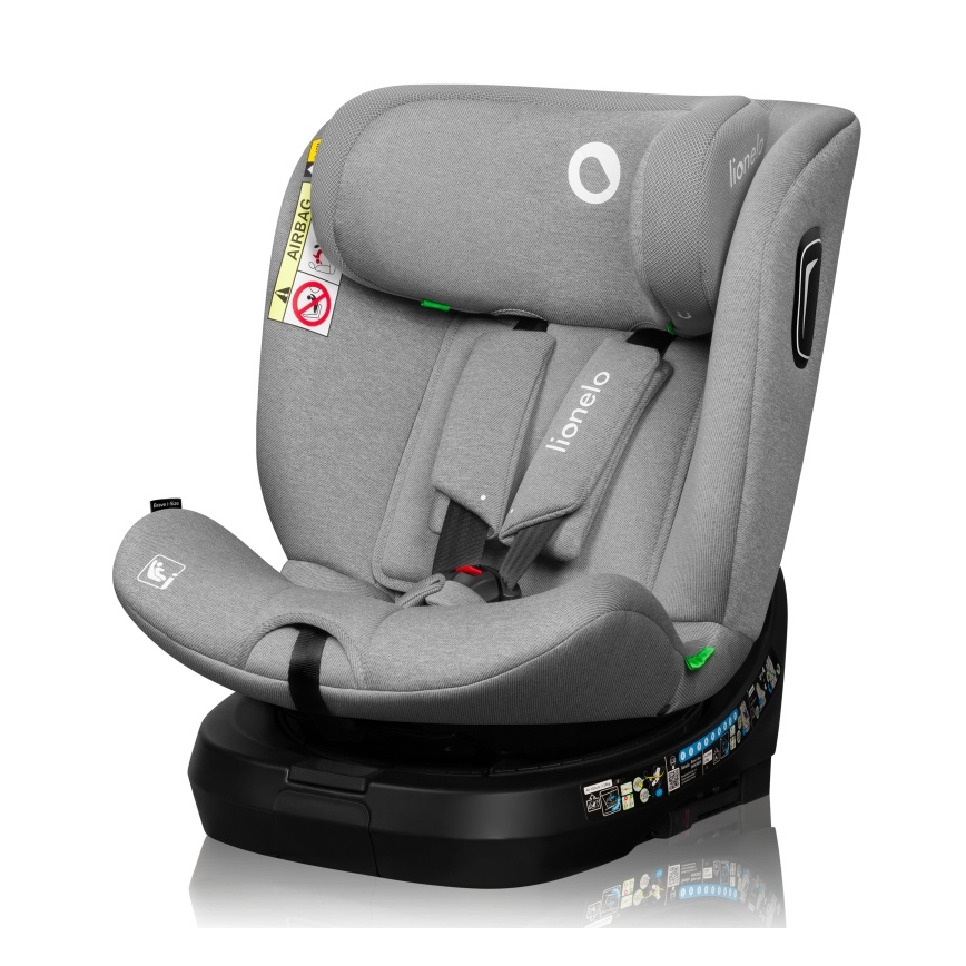 Lionelo - Поворотне автокрісло BRAVE i-Size з базою 40-150 см Grey Stone