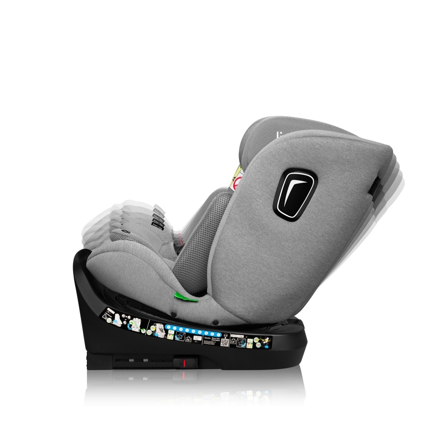 Lionelo - Поворотне автокрісло BRAVE i-Size з базою 40-150 см Grey Stone