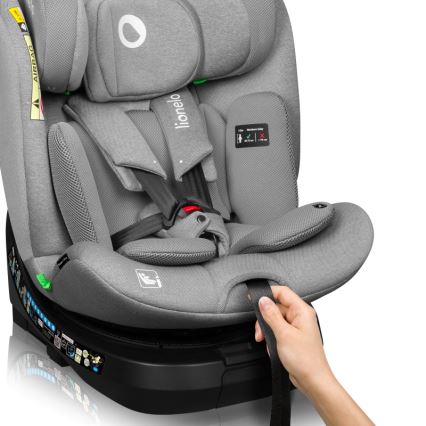 Lionelo - Поворотне автокрісло BRAVE i-Size з базою 40-150 см Grey Stone