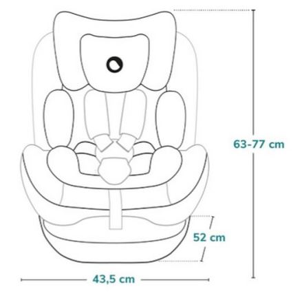 Ліонело - Поворотне автокрісло з базою БАСТІААН ОНЕ і-Сайз 40-150 см рожевий