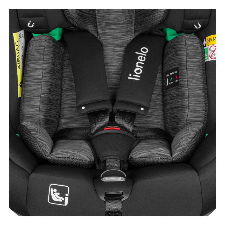 Lionelo - поворотне автокрісло з базою BRAAM i-Size 40-150 см чорний карбон