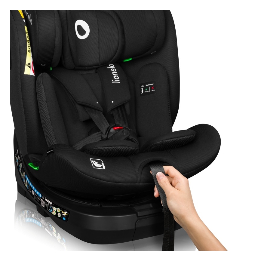 Lionelo - поворотне автокрісло з базою BRAVE i-Size 40-150 cm чорний карбон