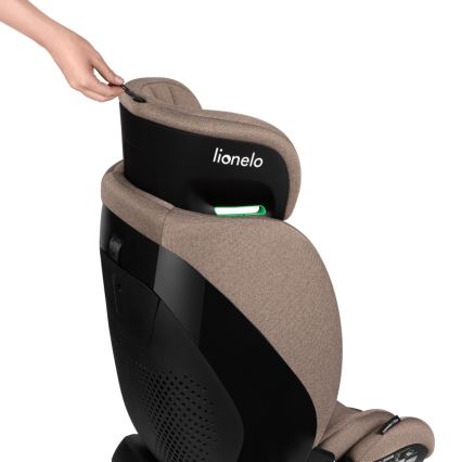 Lionelo - Поворотне автокрісло з базою LAVENDER i-Size 76-150 см, бежевий латте