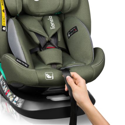 Lionelo - Поворотное автокресло с базой BASTIAAN ONE i-Size 40-150 см оливковый