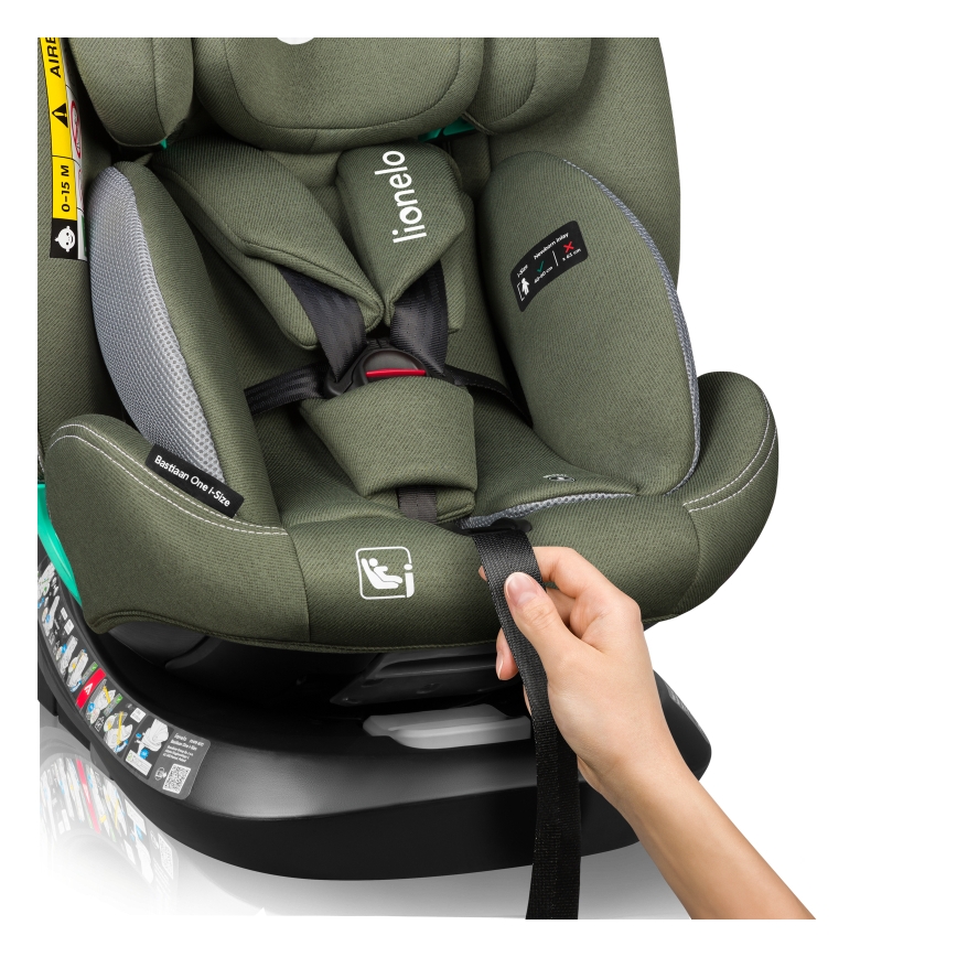 Lionelo - Поворотное автокресло с базой BASTIAAN ONE i-Size 40-150 см оливковый