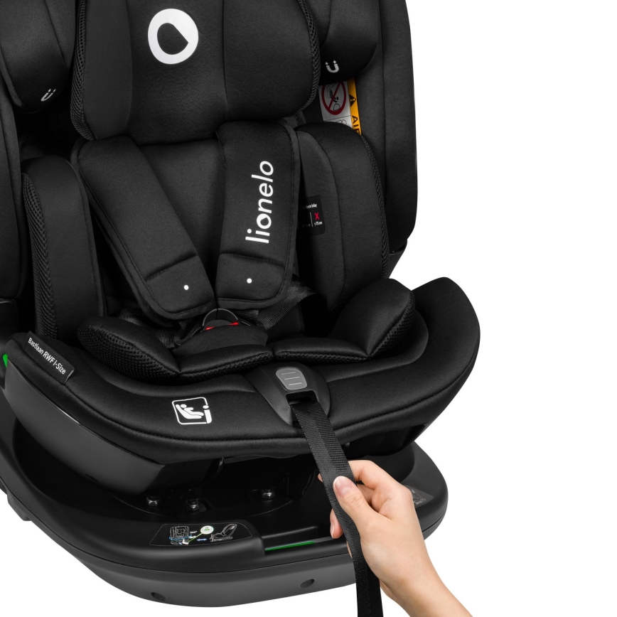 Lionelo - Поворотное автокресло с базой BASTIAAN i-Size 40-150 см Черный карбон