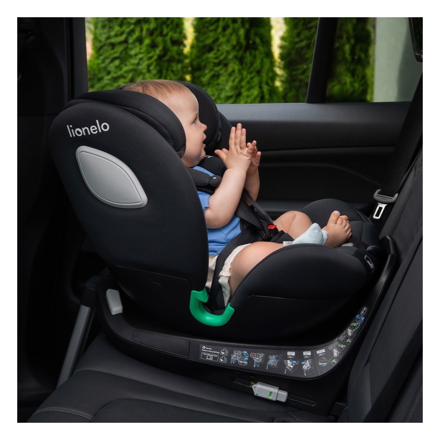 Lionelo - Поворотное автокресло с базой BRAAM, i-Size, 40-150 см, черный карбон