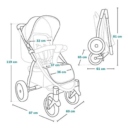 Lionelo - Прогулочная коляска ANNET TOUR зелёная