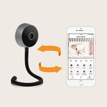 Lionelo - Розумна дитяча електронна няня BABYLINE SMART Wi-Fi чорна