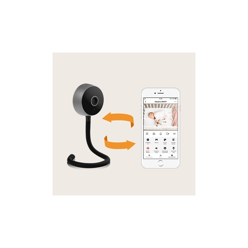 Lionelo - Розумна дитяча електронна няня BABYLINE SMART Wi-Fi чорна