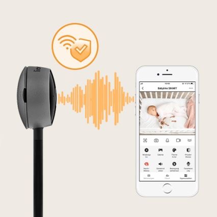 Lionelo - Розумна дитяча електронна няня BABYLINE SMART Wi-Fi чорна