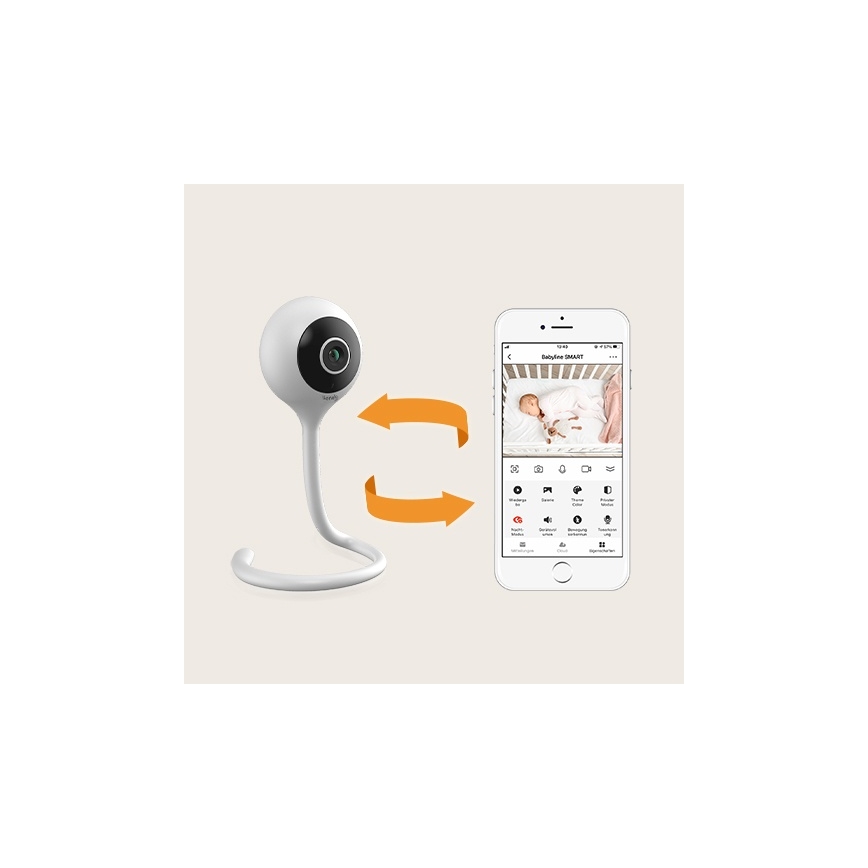 Lionelo - Розумна дитяча відеоняня BABYLINE SMART Wi-Fi, біла