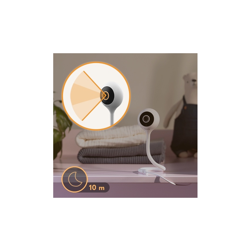 Lionelo - Розумна дитяча відеоняня BABYLINE SMART Wi-Fi, біла
