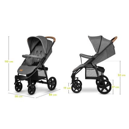 Lionelo - Спортивна дитяча коляска ANNET PLUS сірий