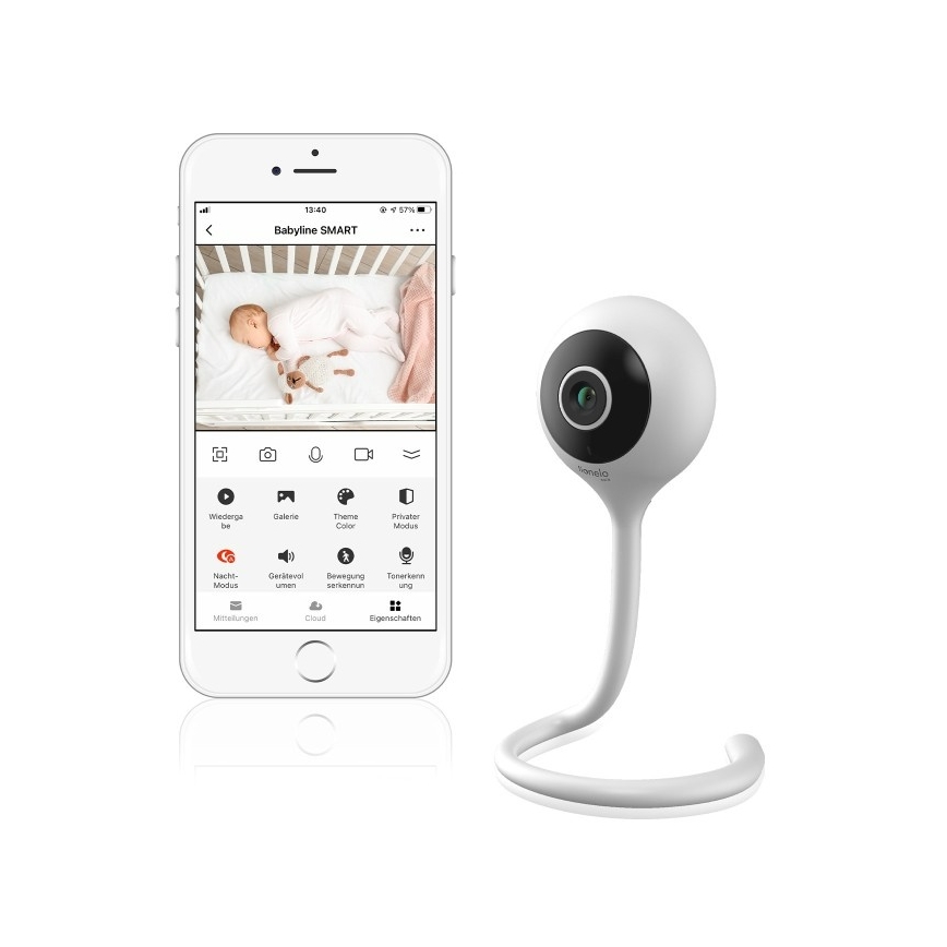 Lionelo - умная детская радионяня BABYLINE SMART Wi-Fi, белая