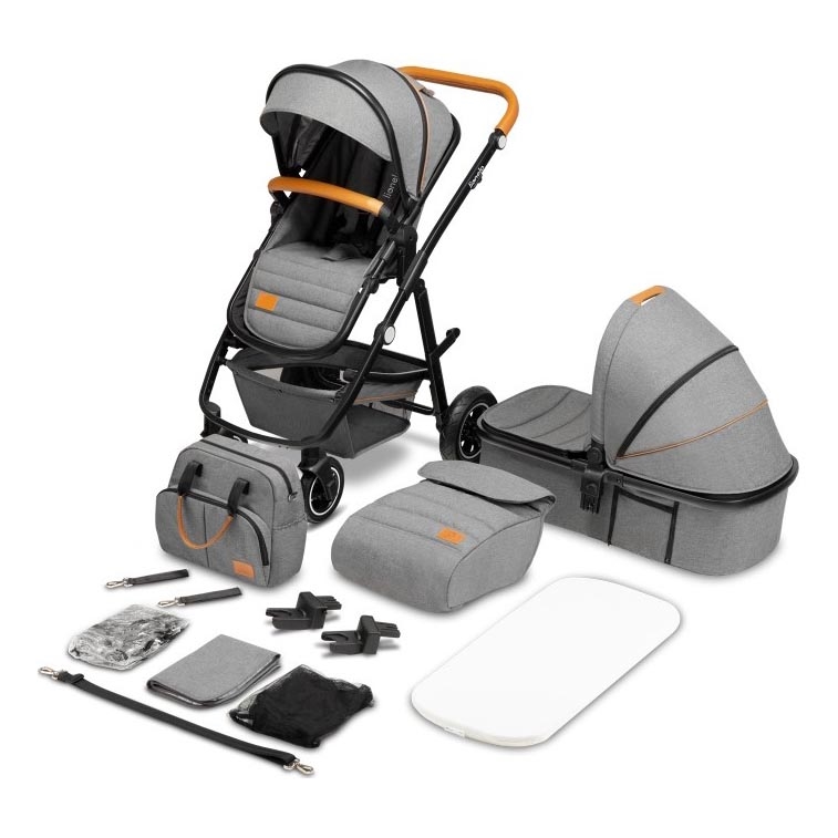 Lionelo - Комбинированная коляска 2 в 1 AMBER Grey Stone