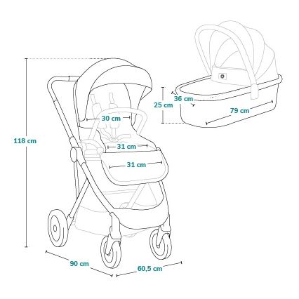 Lionelo - Комбинированная коляска 2 в 1 AMBER PLUS Лесной зелёный