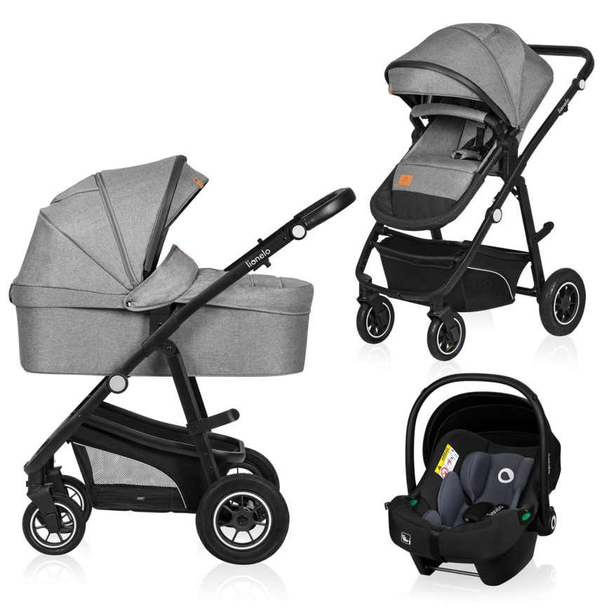 Lionelo - комбинированная коляска 3 в 1 BIANKA Grey Stone