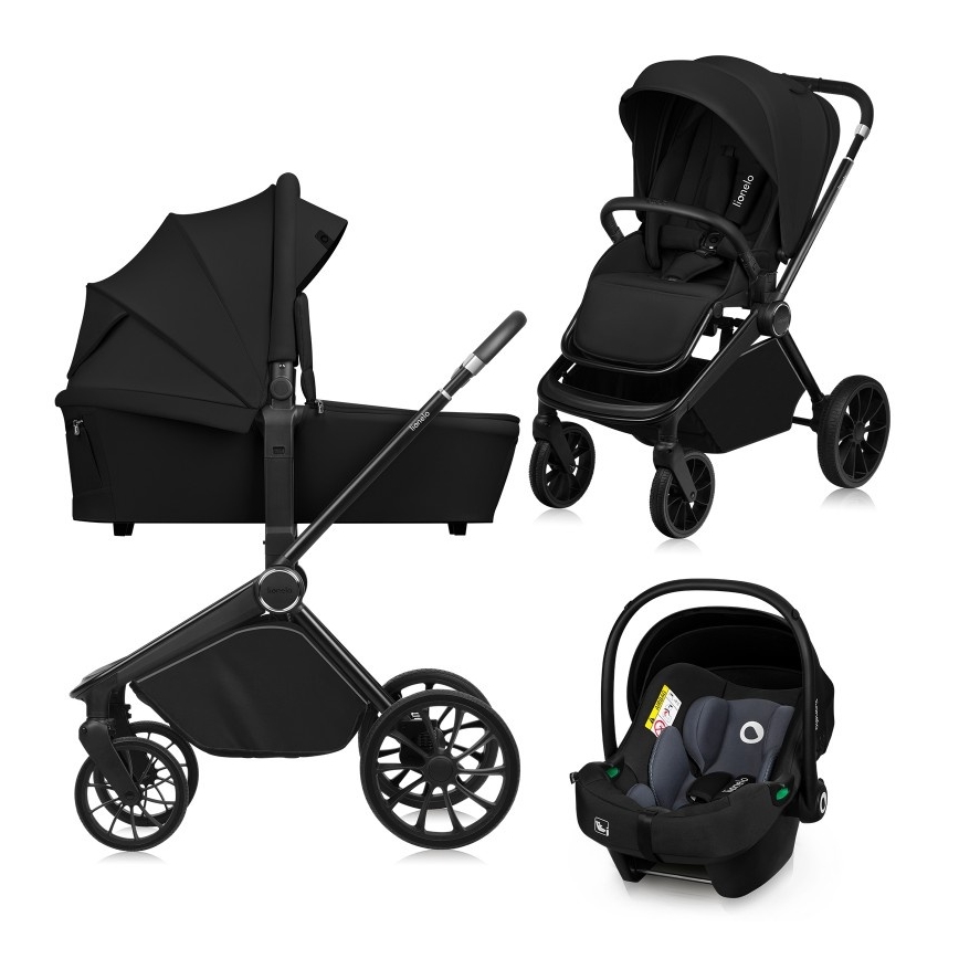 Lionelo - Комбинированная коляска 3 в 1 MIKA PLUS Черный оникс