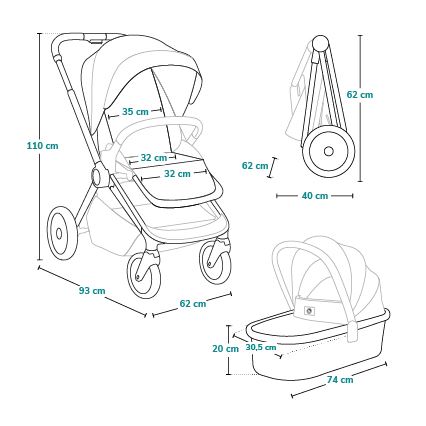 Lionelo - Комбинированная коляска 3 в 1 MIKA PLUS Черный оникс