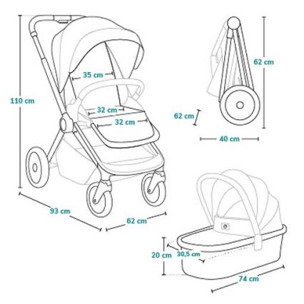 Lionelo - комбинированная коляска 3 в 1 MIKA PLUS оливково-зелёный
