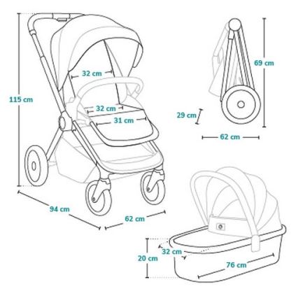 Lionelo - Комбінована коляска 2 в 1 LAYLA Чорний Онікс